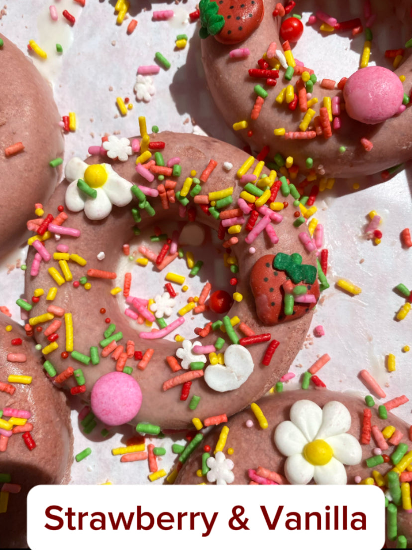 Strawberries & Cream Donut Bath Bomb | Sweet & Fruity